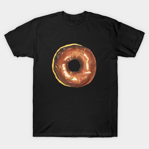 Chocolate donut, dessert, pastry, treat, chocolate, donut, doughnut T-Shirt by SouthPrints